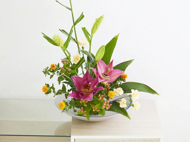 W. 花瓶・水盤月2回コースのお届け例