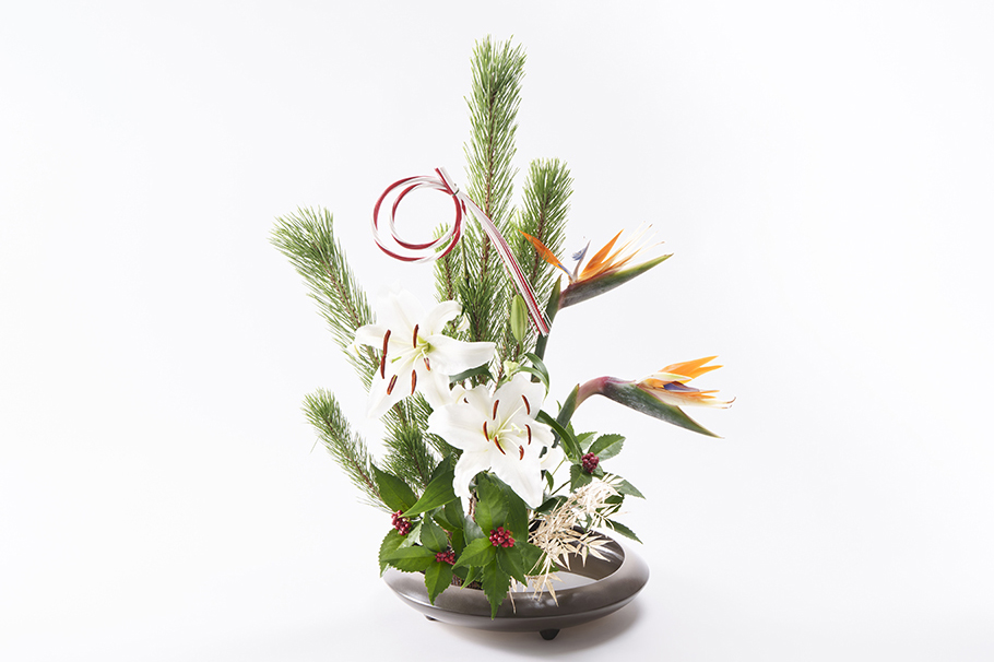 萬古焼の水盤花器 12号足付