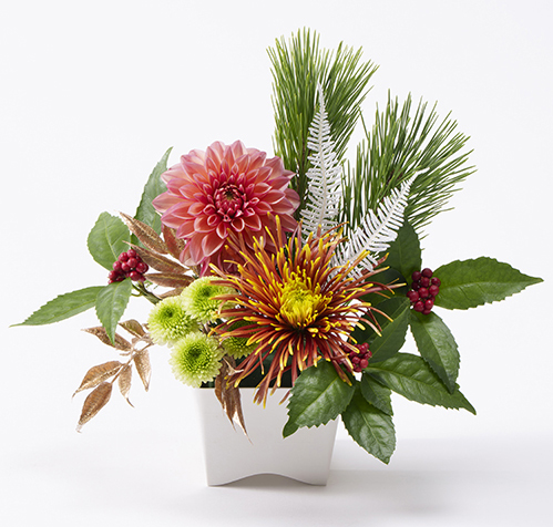 迎春完成アレンジメントA【12/24～26お届け】(締め切り日12/20(土)まで)