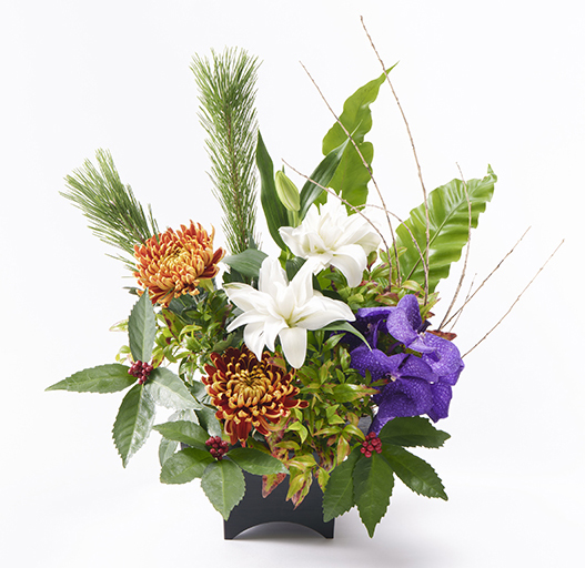 迎春完成アレンジメントC【12/24～26お届け】(締め切り日12/20(土)まで)